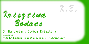 krisztina bodocs business card