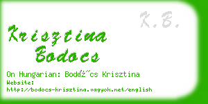 krisztina bodocs business card